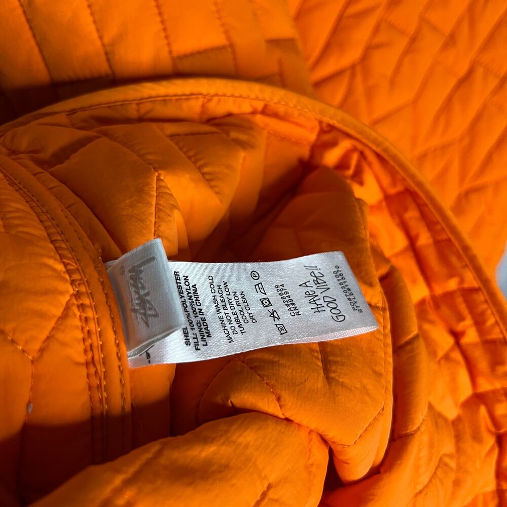 Stussy S Quilted Liner Nylon Bomber Jacket in Orange L - Picture 5 of 6